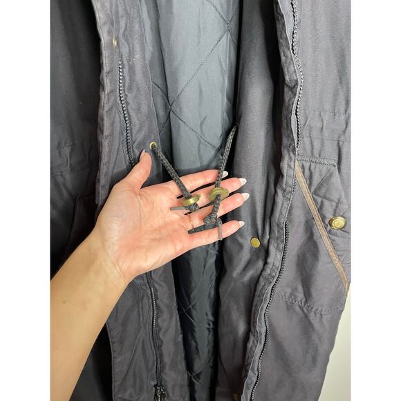 Woolrich Vintage Black Extra Long Parka Jacket w/ Detatchable Fur In Black - Picture 14 of 16